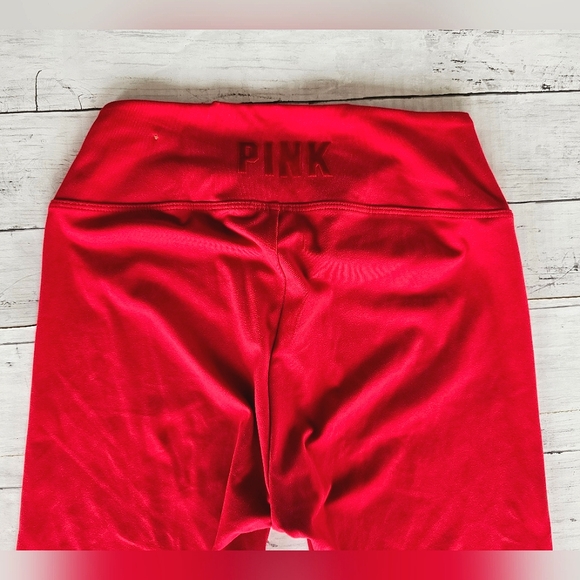 Victoria's Secret ACTIVE Bright Red High Waist Tie Ruched Leggings Buttery Soft - Picture 8 of 10